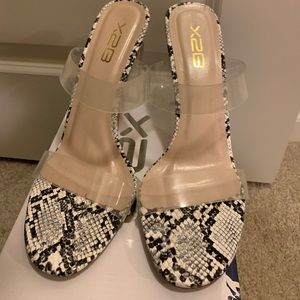 Perspex heels. Only worn once.